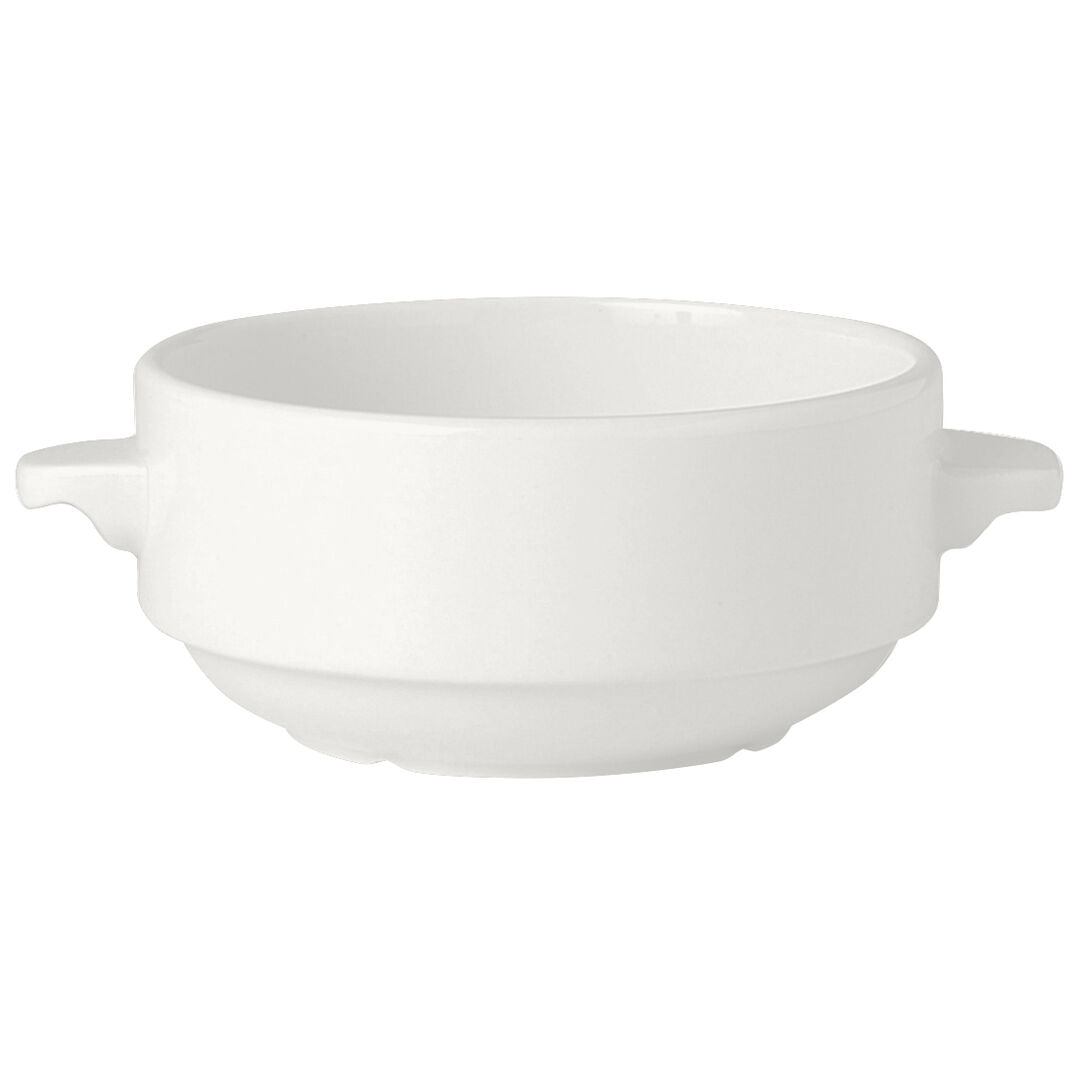 Simplicity White Lugged Stacking Soup Cup 28.5cl (10oz) - Pack 36