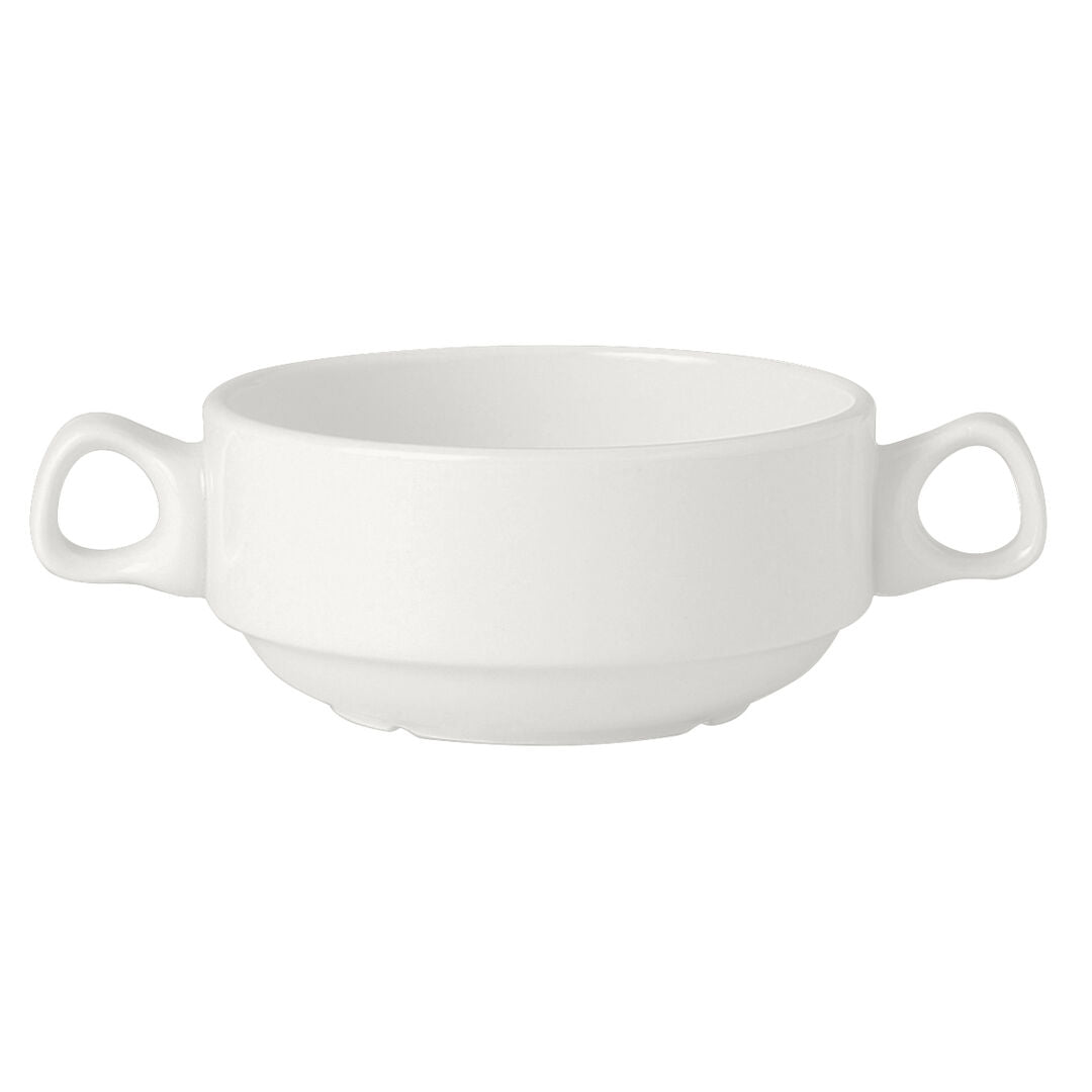 Simplicity White Handled Stacking Soup Cup 28.5cl (10oz) - Pack 36