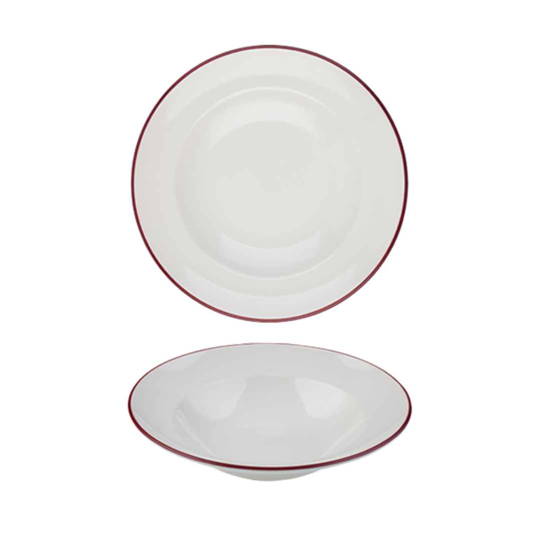 Modest Maroon Pasta Plate 25cm / 9.75" 420ml / 17.75oz - Pack 12