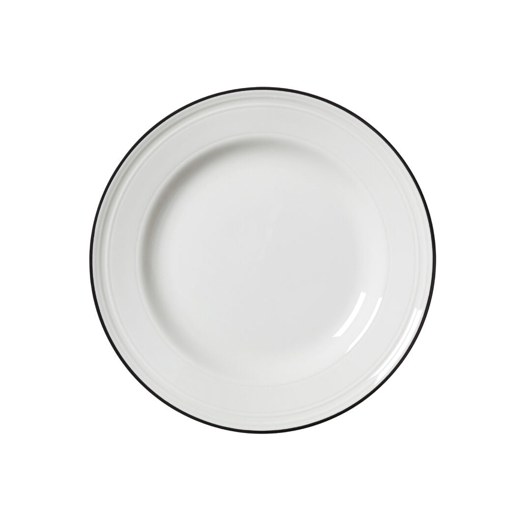 Bead Black Band Plate 20.25cm (8") - Pack 12