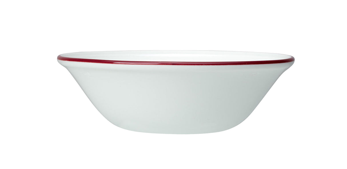 Bead Maroon Band Oatmeal Bowl 16.5cm (6 1/2") - Pack 12