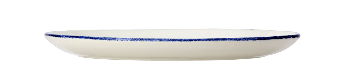 Blue Dapple Oval Coupe Plate 28cm (11") - Pack 12