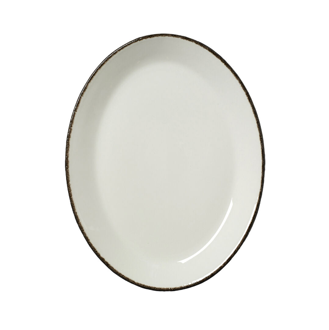 Charcoal Dapple Oval Coupe Plate 28cm (11") - Pack 12