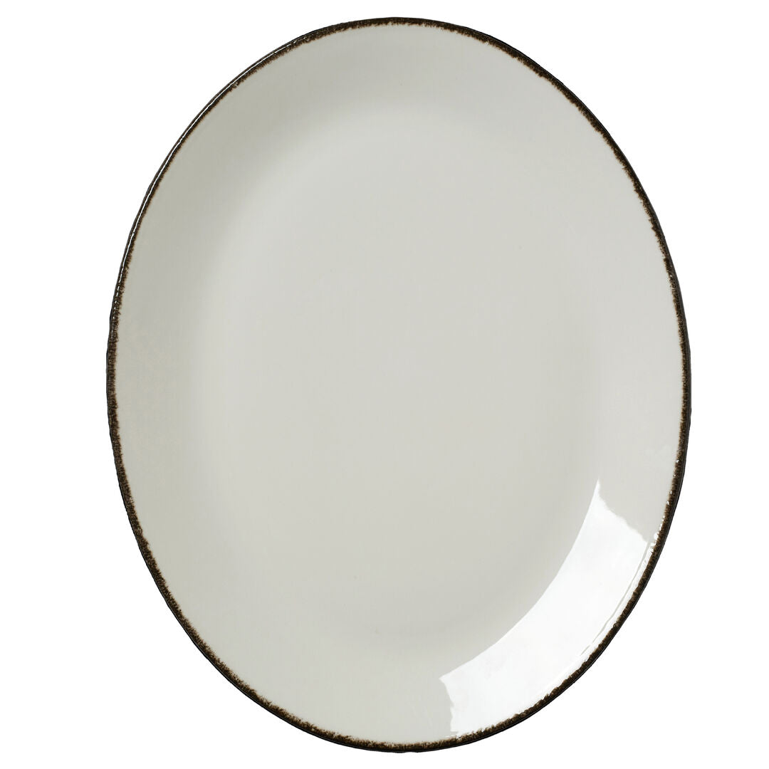 Charcoal Dapple Oval Coupe Plate 34.25cm (13 1/2") - Pack 12