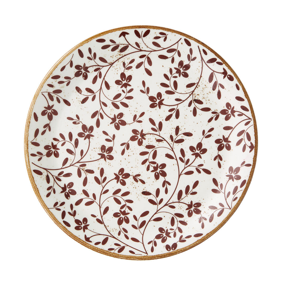 Flora Brown Coupe Plate 25.25cm (10") - Pack 12
