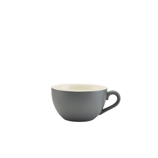 Genware Porcelain Matt Grey Bowl Shaped Cup 17.5cl/ 6oz