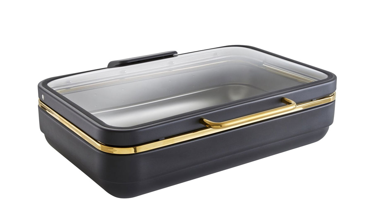 Excellent Black & Gold GN 1/1 Induction Chafer 58 x 47 x 19cm (22 4/5 x 18 1/2 x 7 1/2") - Pack 1