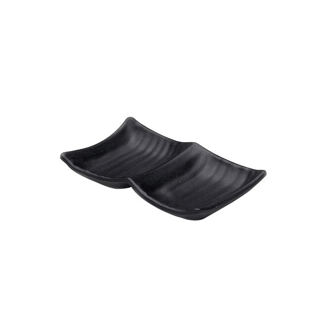 Zen Black 2 Compartment Tray 8.5 x 2.5cm (3 3/8 x 1") - Pack 6