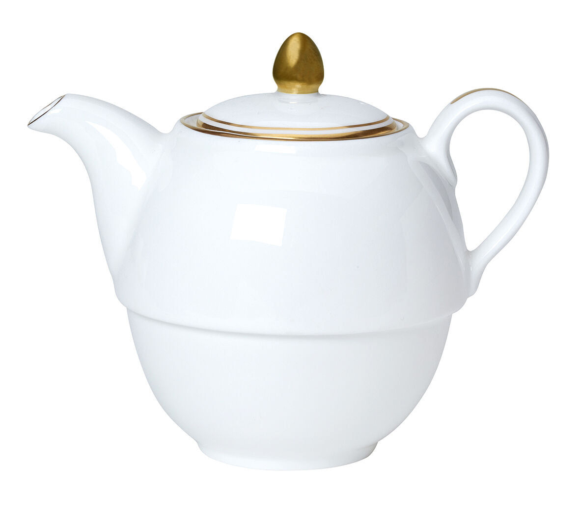 Burnished Gold Coupe Tea Set For One Teapot 12.4cm 46cl (5" 16oz) - Pack 6