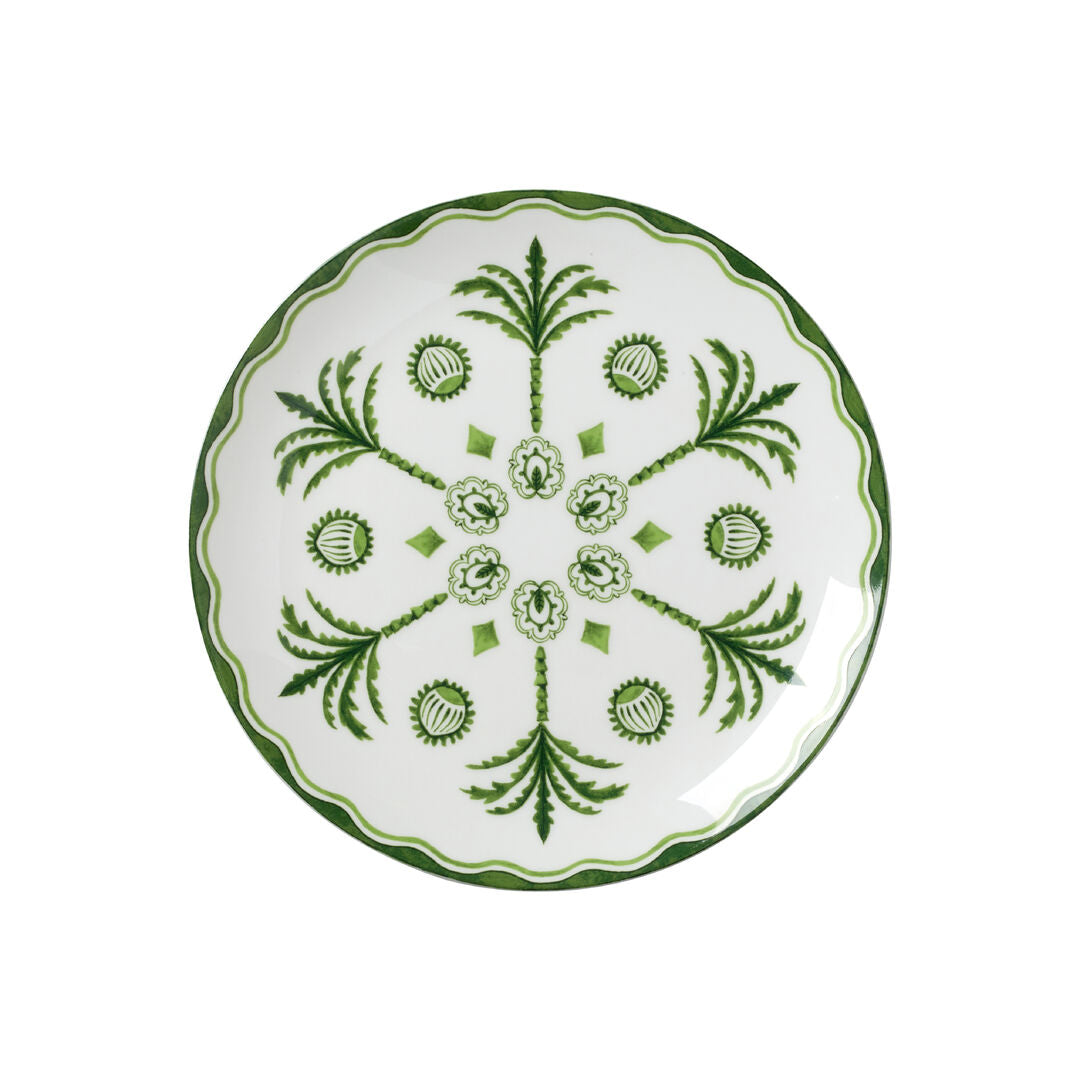 Sultan's Garden Green Coupe Plate 21cm (8 1/4") - Pack 12