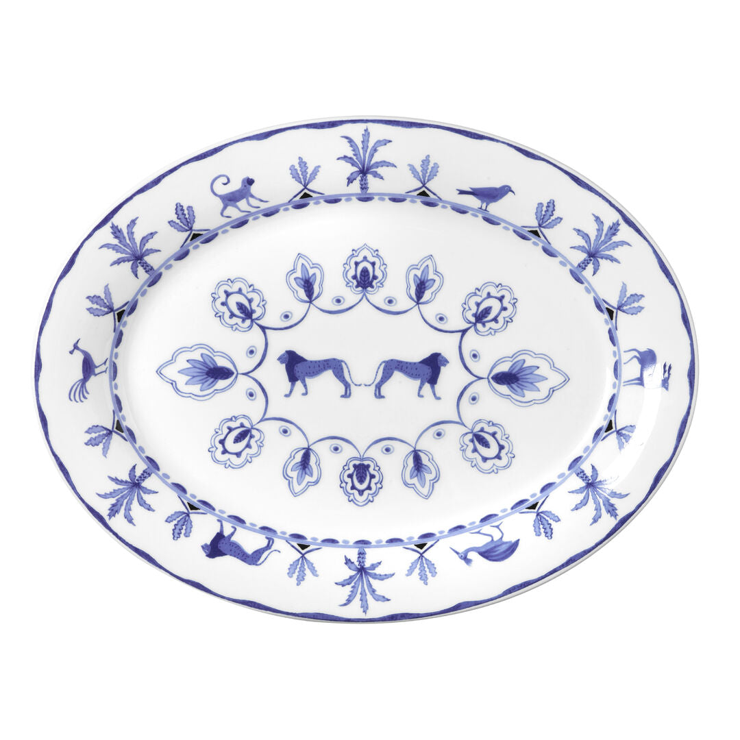 Sultan's Garden Blue Misc Oval Tray 36.5 x 27.5cm (14 1/2 x 11") - Pack 6