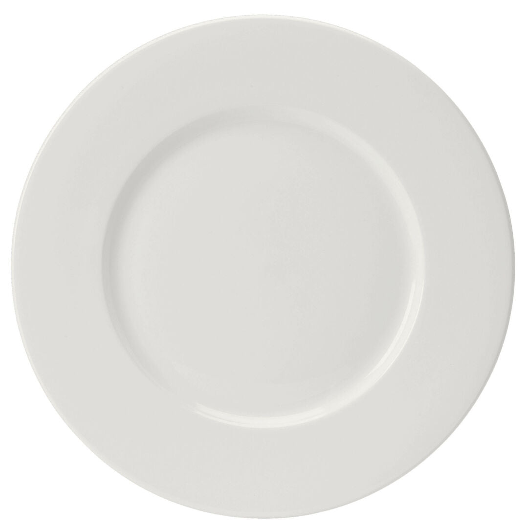 Monaco White Wide Rim Plate 32cm (12 1/2") - Pack 6