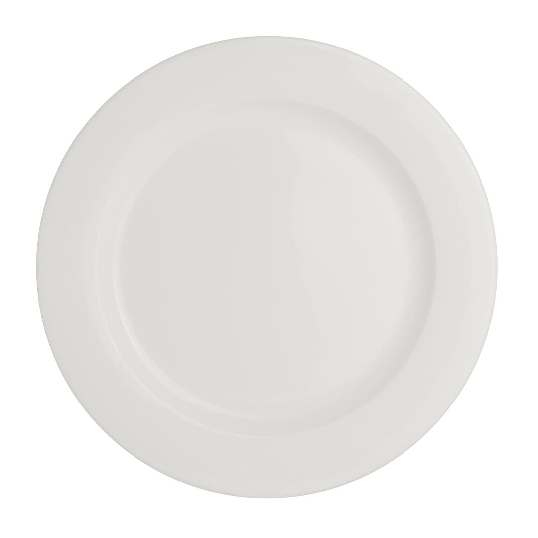 Monaco White Flat Rim Plate 23cm (9") - Pack 24