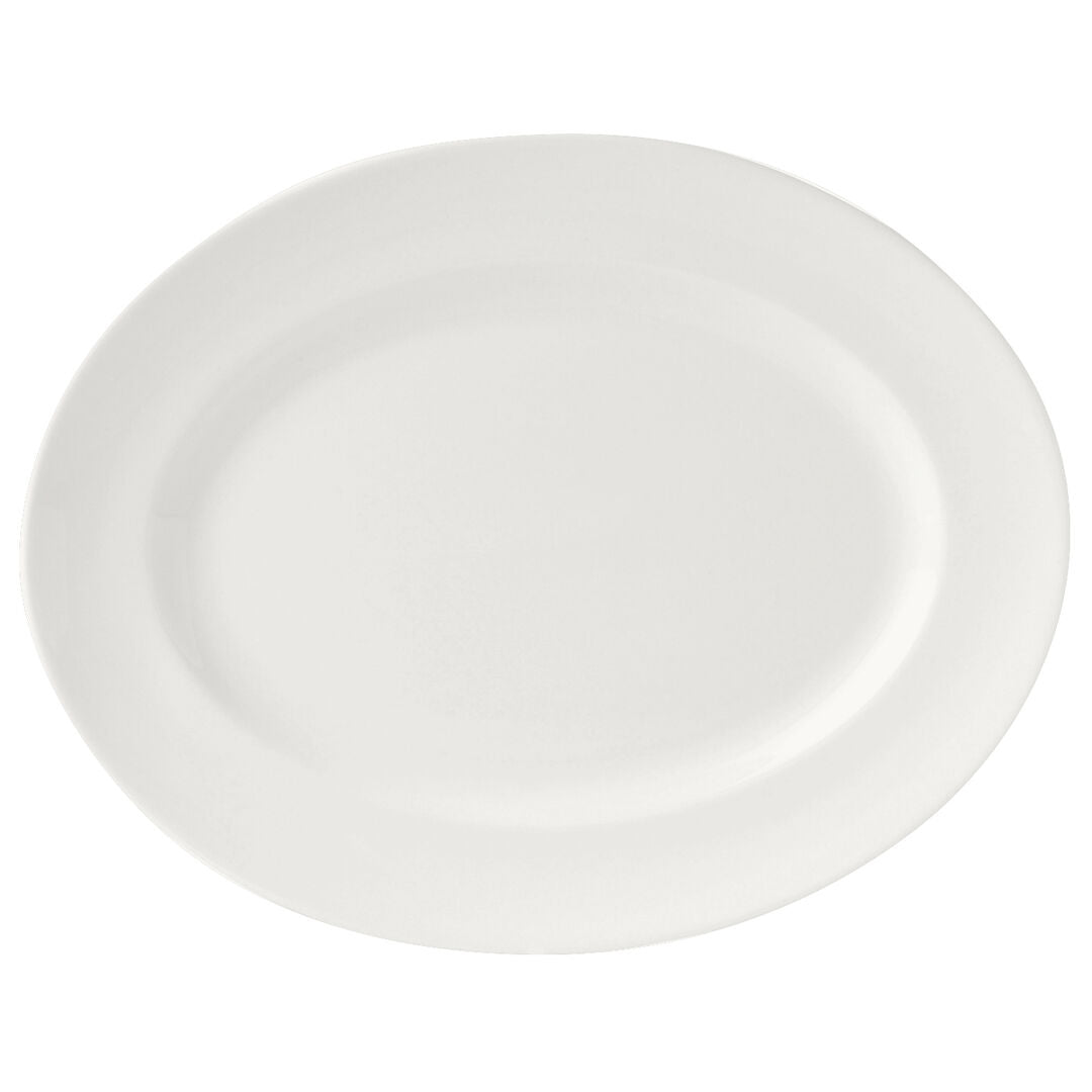 Monaco White Oval Vogue Plate 33cm (13") - Pack 12