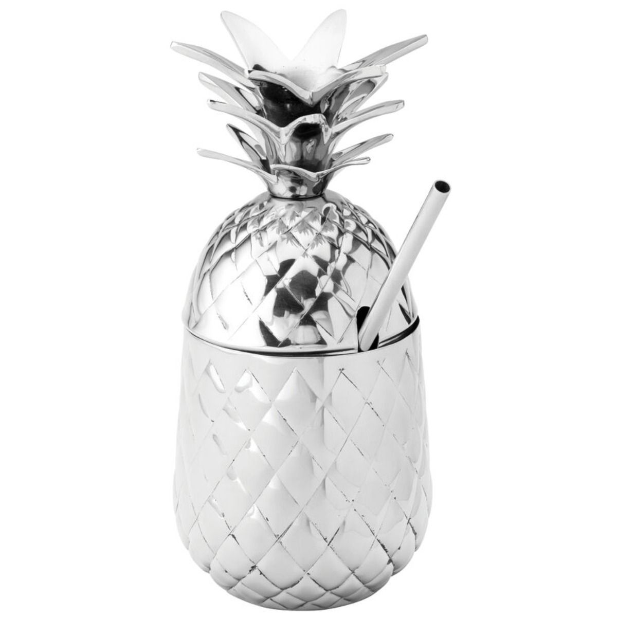 silver pineapple drinks glass
