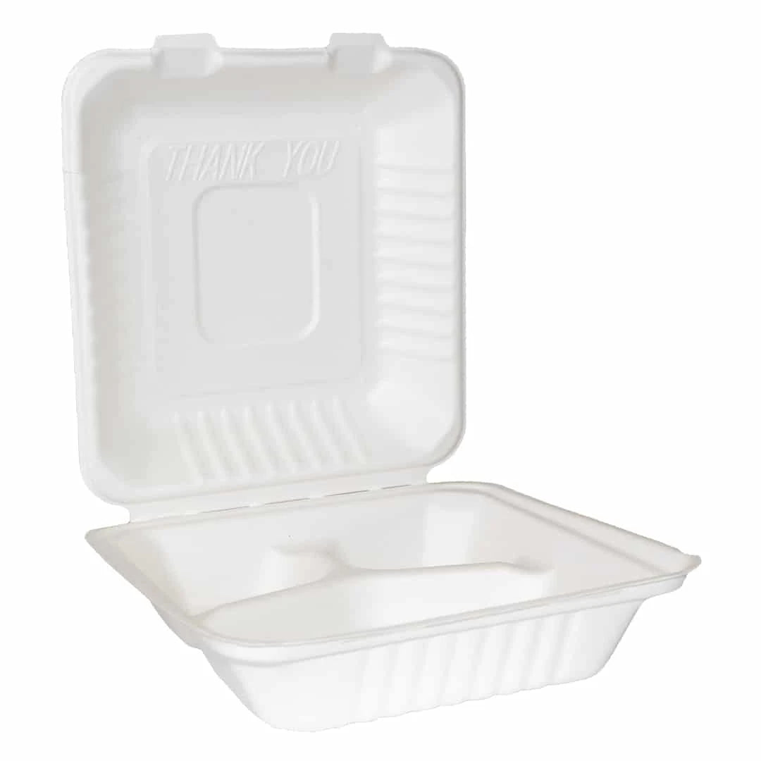 Bagasse Meal Box 9x9 - 3 Compartment - 200Pk