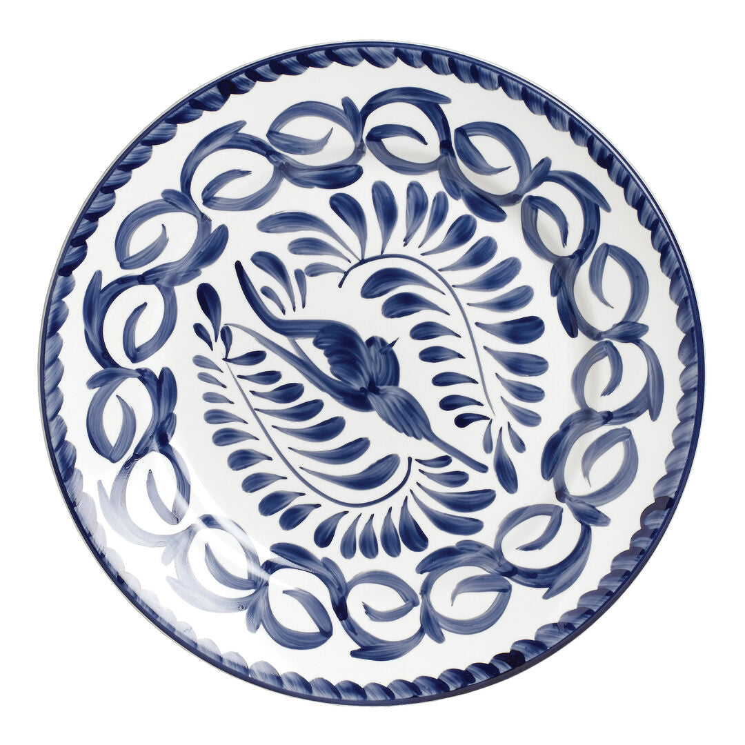 Puebla Blue Rolled Edge Plate 23cm (9") - Pack 24