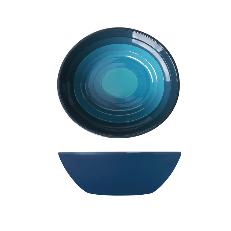 Azure Blue Atlantis Melamine Oval Bowl 23 x 20.5 x 7.5cm