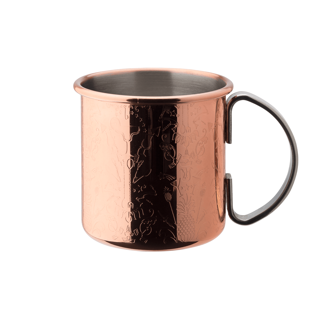 Copper mug with a handle on a white background
