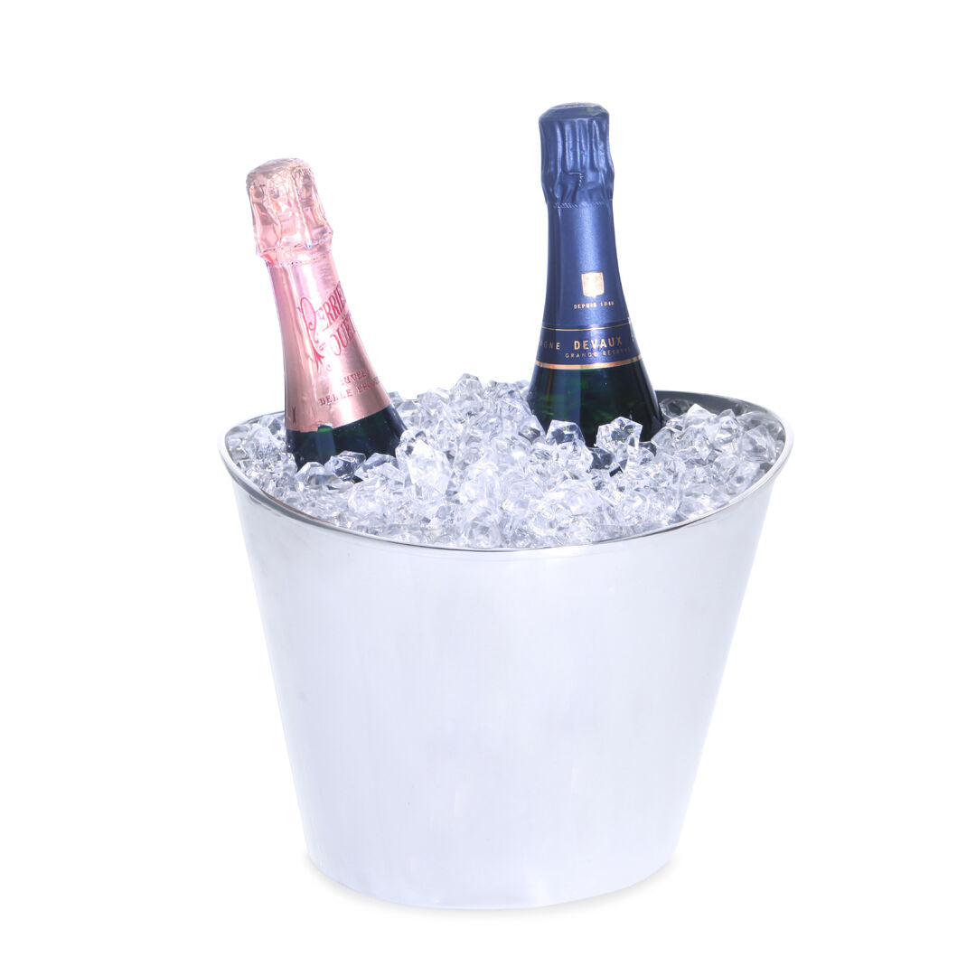 Stainless Steel Oval Scoop Wine Cooler 2 Bottle 26.7 x 20.3cm (10 1/2 x 8") - Pack 1