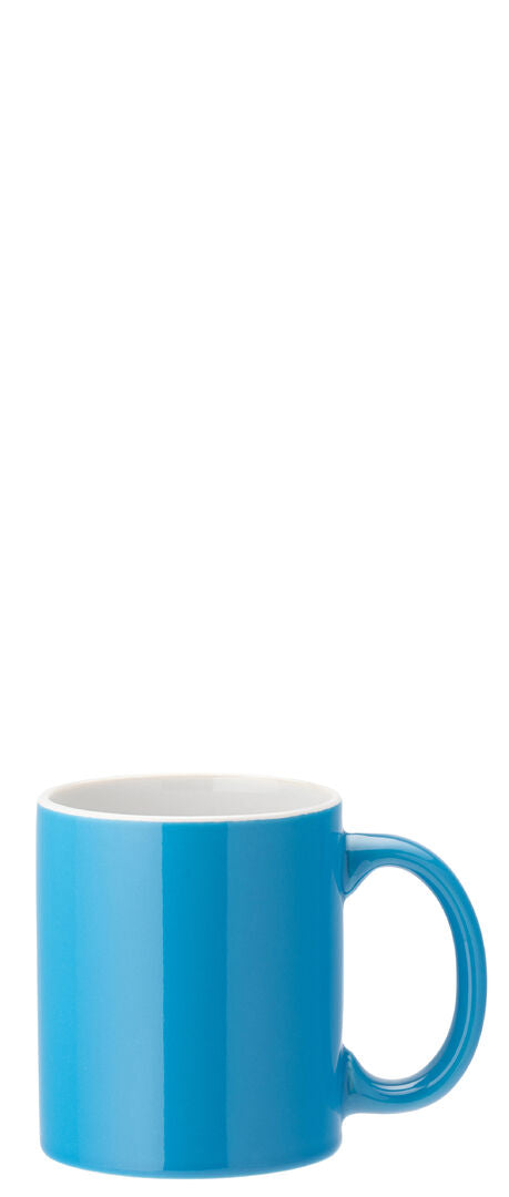 Pure White Straight-Sided Mug 12oz (34cl) - Blue - Pack 12
