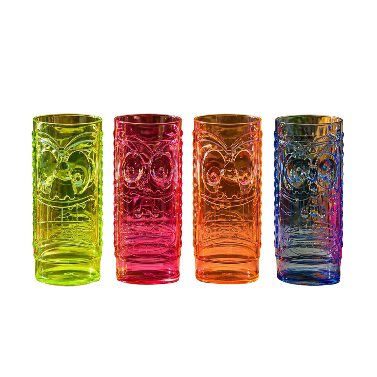 Elite Mixed Colour 14oz Tiki Totem Glass - Pack 12