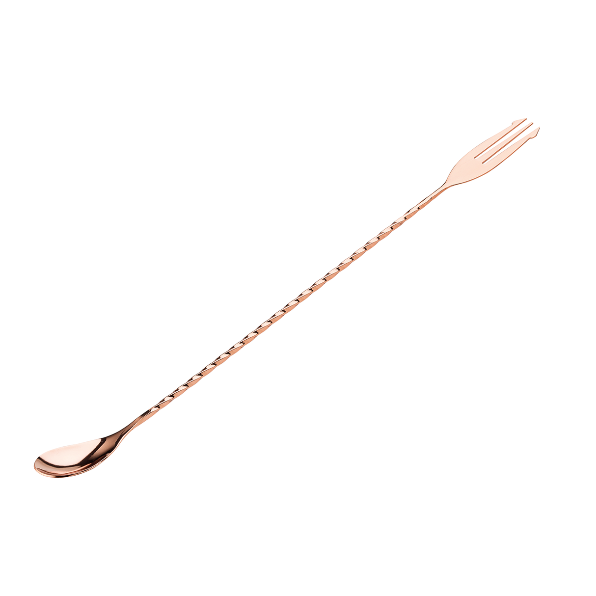 Fork End Copper Cocktail Mixing Spoon 12"