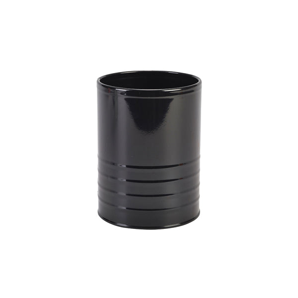 Galvanised Steel Can 11cm Dia x 14.5cm Black
