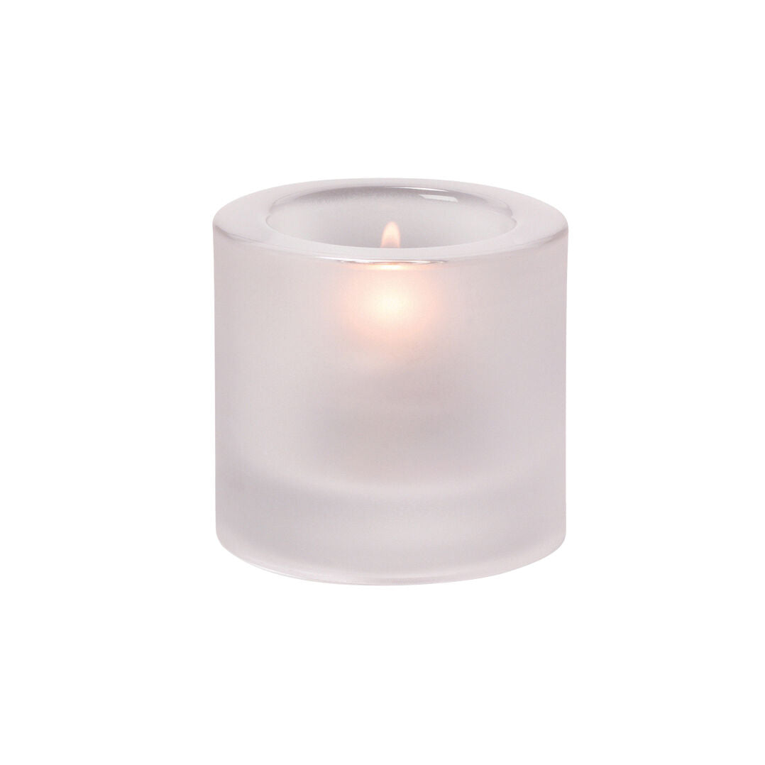 Thick Round Satin Crystal Tealight 7 x 7.3cm (2 3/4 x 2 4/5") - Pack 6