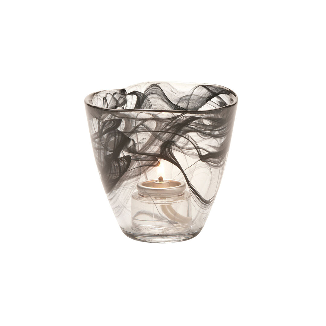 Wysp Black Glass Votive 9.5 x 8.9cm (3 3/4 x 3 1/2") - Pack 6