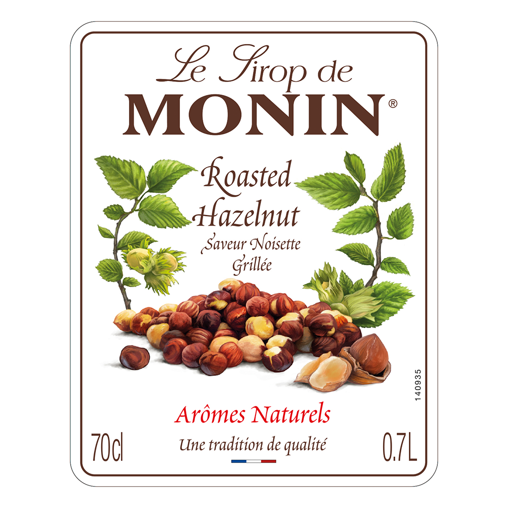 Monin Roasted Hazelnut Syrup 70cl label