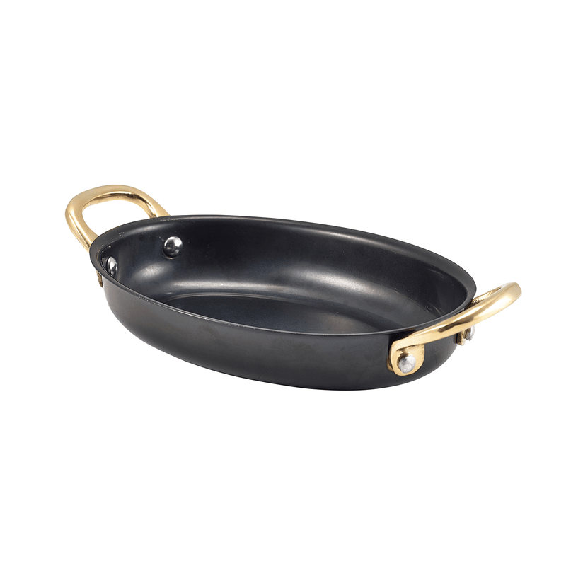 GenWare Black Vintage Steel Oval Dish 16.5 x 12.5cm - Pack 6