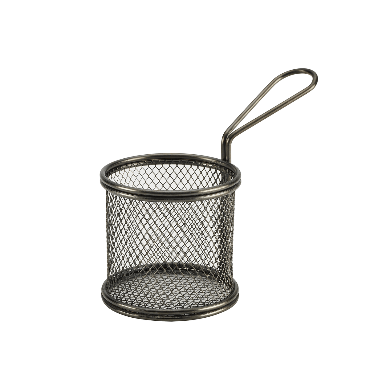 Black Serving Fry Basket Round 9.3 x 9cm