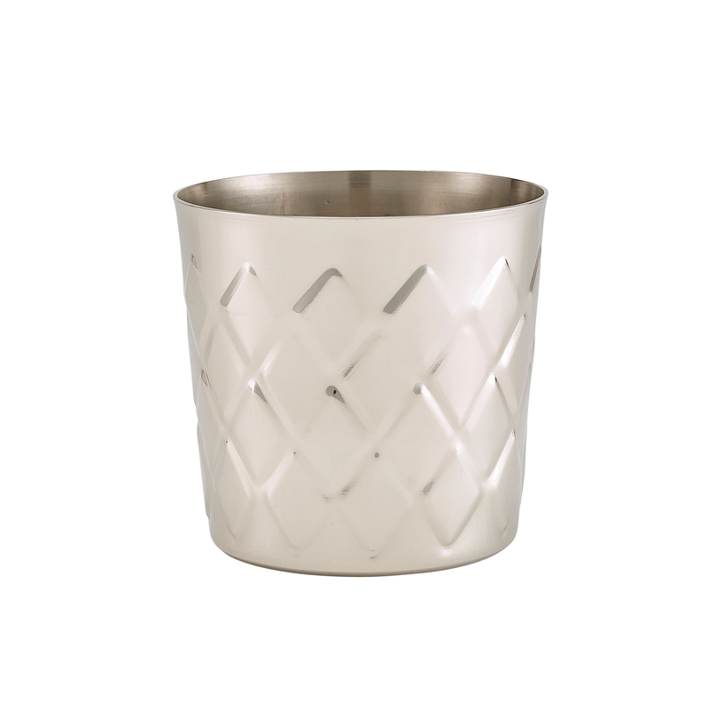 Diamond Pattern Stainless Steel Serving Cup 8.5 x 8.5cm