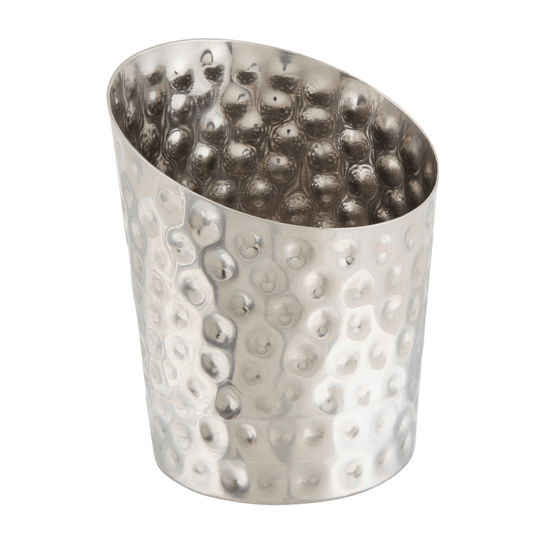 Hammered Stainless Steel Angled Cone 9.5 x 11.6cm (Dia x H)
