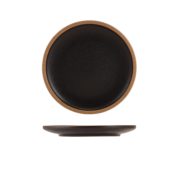 GenWare Kava Black Stoneware Coupe Plate 20cm - Pack 6