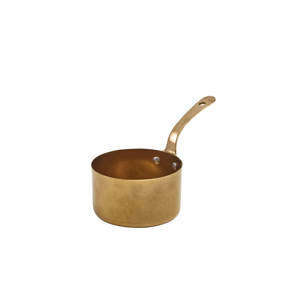GenWare Gold Vintage Steel Mini Sauce Pan 9 x 5.25cm - Pack 6