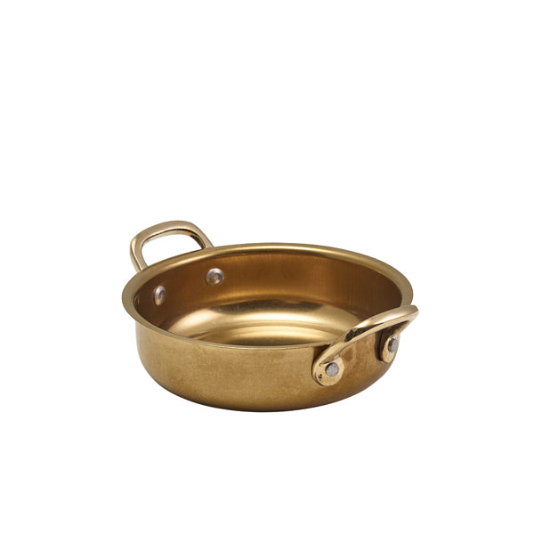 GenWare Gold Vintage Steel Round Dish 13.5 x 3.75cm - Pack 6