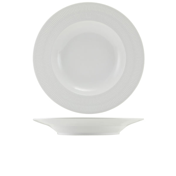 Incise Porcelain Solara Winged Pasta Bowl 28.5cm