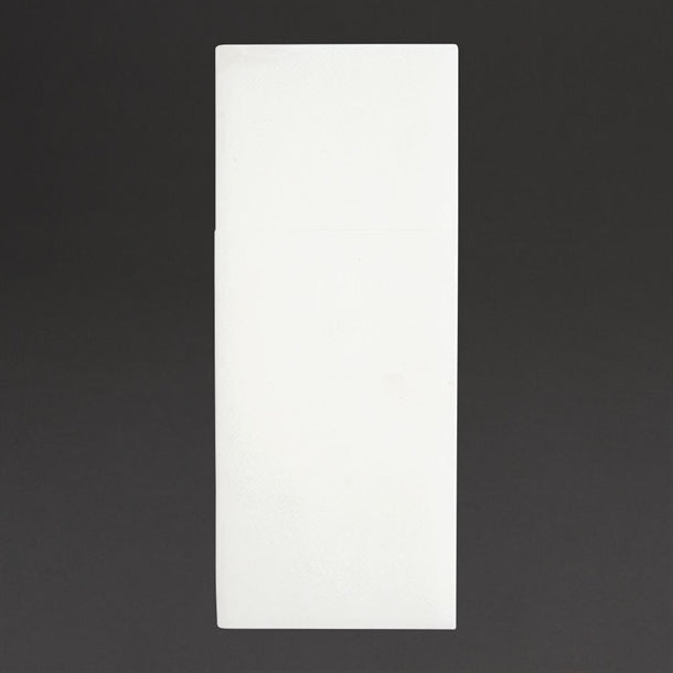 white airlaid rectangular napkin on a black background