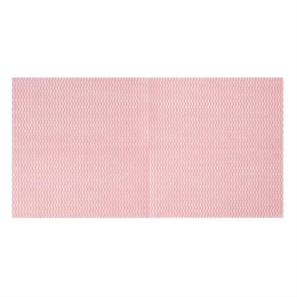 Rectangular red and white cloth on a white background