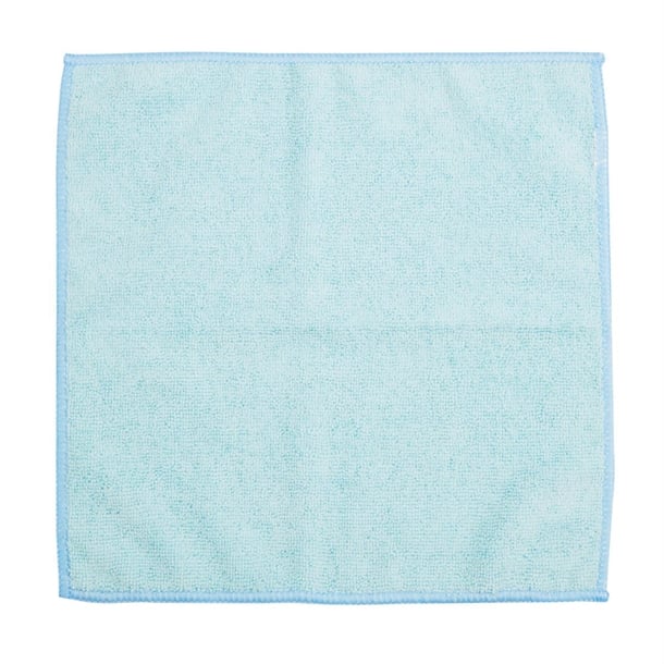 Light blue cleaning cloth on a white background