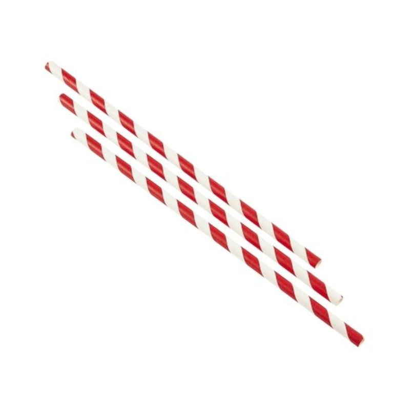 Paper Straws Red and White Stripes 23cm (250pcs)- Pack 1