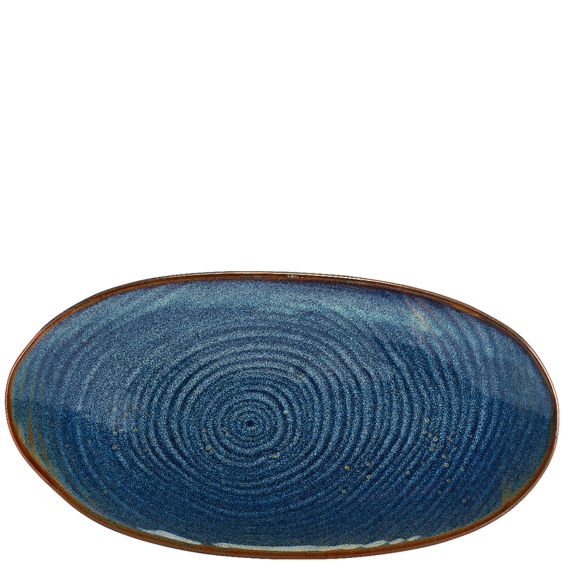 Terra Porcelain Aqua Blue Organic Platter 31cm Pack 6