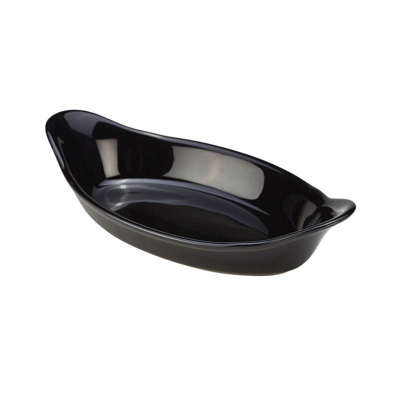 GenWare Stoneware Black Oval Eared Dish 22cm/8.5