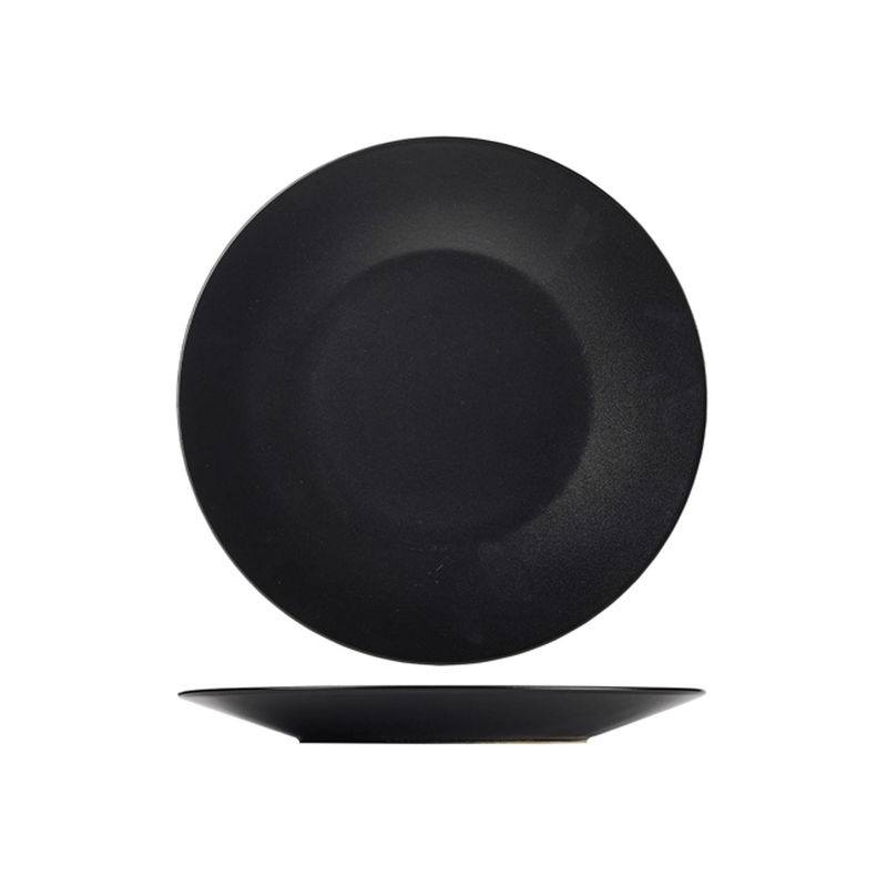 Luna Stoneware Black Wide Rim Plate 30.5cm/12