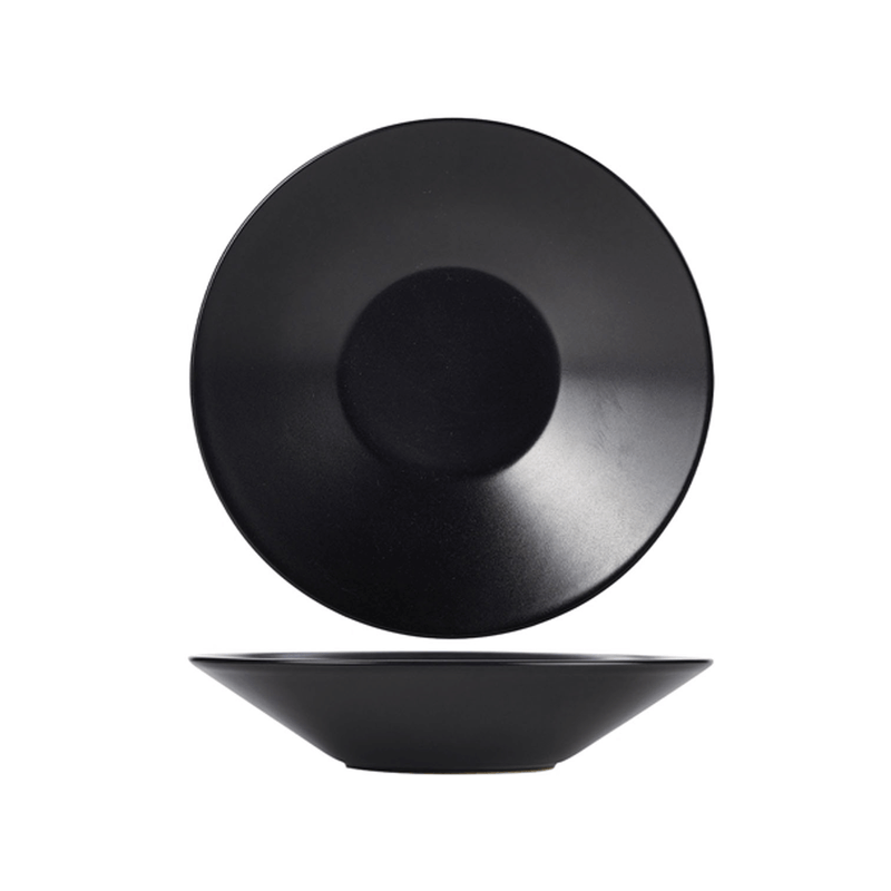 Luna Stoneware Black Soup Plate 23 x 5cm/9.25 x 2
