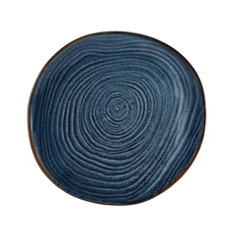 Terra Porcelain Aqua Blue Organic Plate 28.5cm