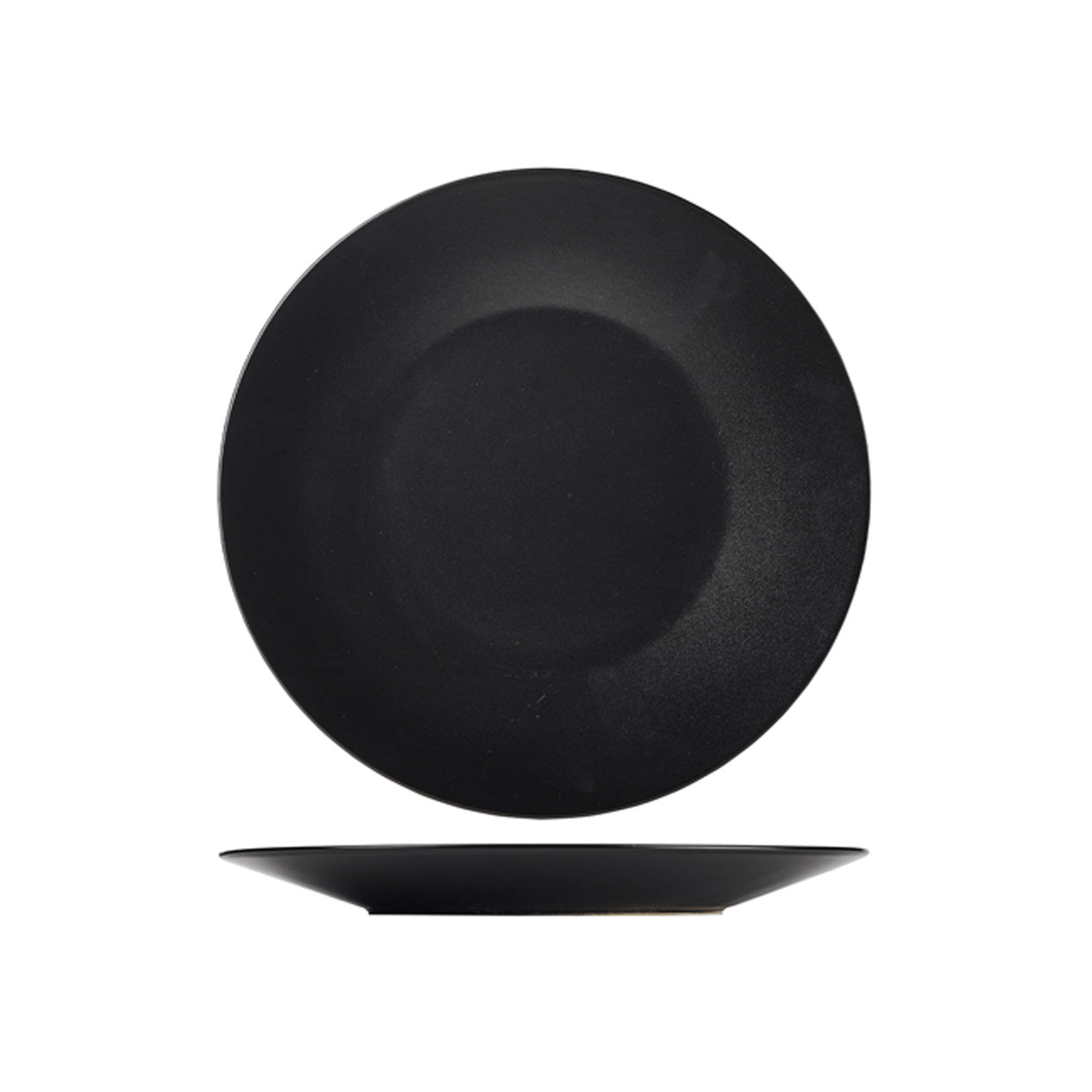 Luna Stoneware Black Wide Rim Plate 30.5cm/12" - Pack 1