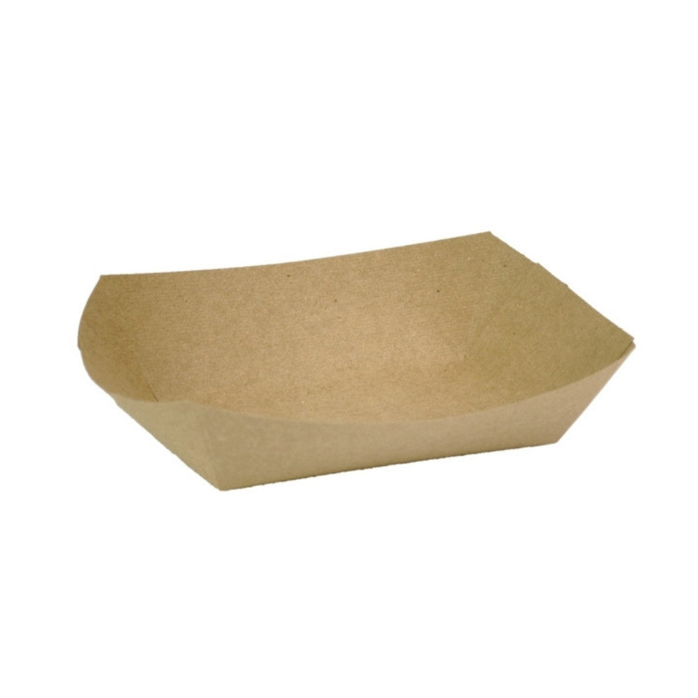 Plain Kraft Brown 2lb Paper Food Tray 1000pk